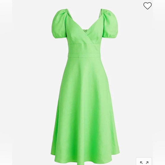 J. Crew Dresses & Skirts - NWT puff sleeve v neck midi dress in stretch linen